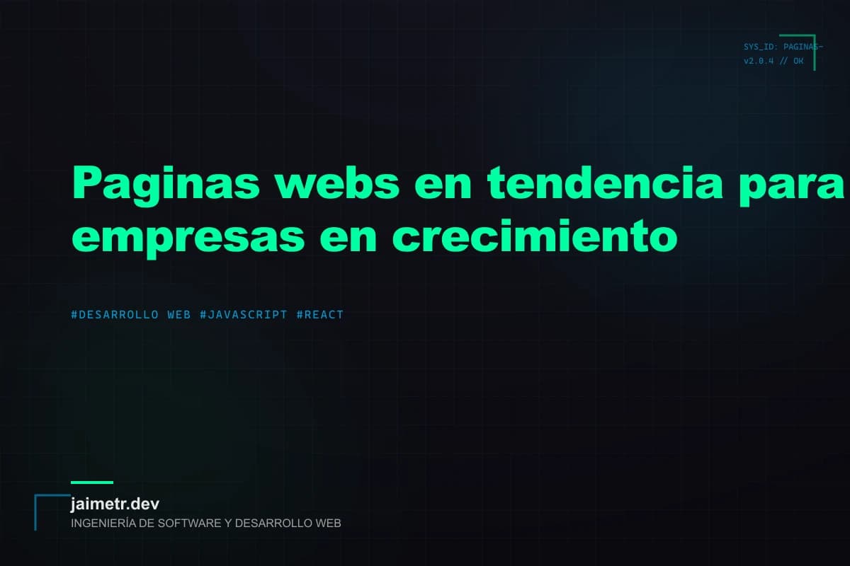 Paginas webs en tendencia para empresas en crecimiento